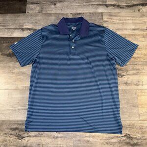 Brooks Brothers‎ Polo Shirt Blue Stripe Short Sleeve Golf Performance Mens XL